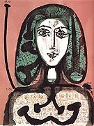 Woman with a Hairnet September 1956 - Pablo Picasso reproduction oil painting
