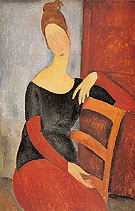 Portrait of the Artists Wife Jeanne Hebuterne 1918 - Amedeo Modigliani reproduction oil painting
