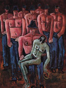 Christ Held by Half Naked Men c1940 - Marsden Hartley reproduction oil painting