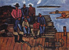 Lobster Fishermen c1940 - Marsden Hartley reproduction oil painting