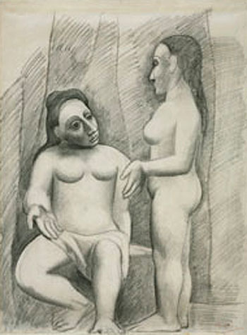 Seated and Standing Nude - Pablo Picasso reproduction oil painting