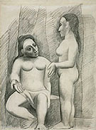 Seated and Standing Nude - Pablo Picasso reproduction oil painting