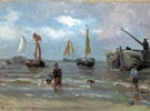 Return of the Fisherboats - Jozef Israels reproduction oil painting