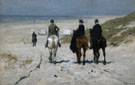 Morning Ride on the Beach 1876 - Anton Mauve reproduction oil painting