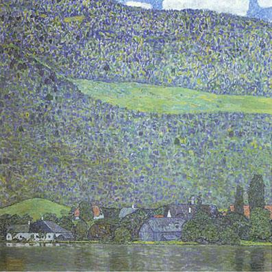 Unterach on the Attersee - Gustav Klimt reproduction oil painting