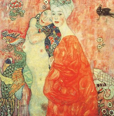 The Girl Friends 1907 - Gustav Klimt reproduction oil painting