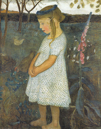 Elsbeth in the Brunjes Garden 1902 - Paula Modersohn-Becker reproduction oil painting