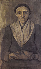 Old Woman Sitting with Her Hands in Her Lap c1899 - Paula Modersohn-Becker reproduction oil painting