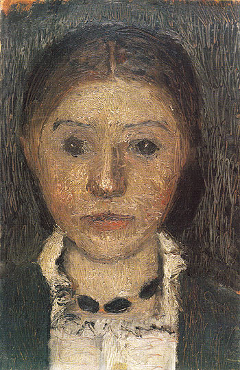 Self Portrait with Necklace 1903 - Paula Modersohn-Becker reproduction oil painting