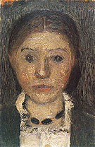 Self Portrait with Necklace 1903 - Paula Modersohn-Becker reproduction oil painting