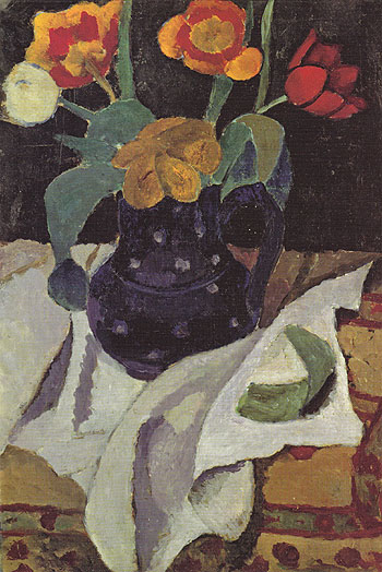 Still Life with Tulips 1907 - Paula Modersohn-Becker reproduction oil painting