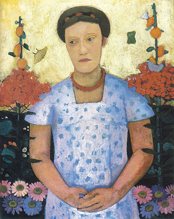 Lee Hoetger in a Garden 1906 - Paula Modersohn-Becker reproduction oil painting