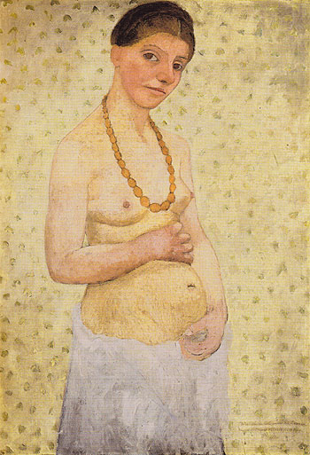 Self Portrait on her 6th Wedding Anniversary 1906 - Paula Modersohn-Becker reproduction oil painting