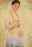 Self Portrait on her 6th Wedding Anniversary 1906 - Paula Modersohn-Becker reproduction oil painting