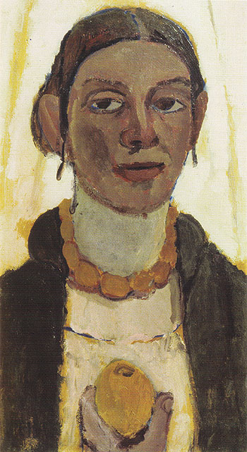 Self Portrait with Lemon c1906 - Paula Modersohn-Becker reproduction oil painting