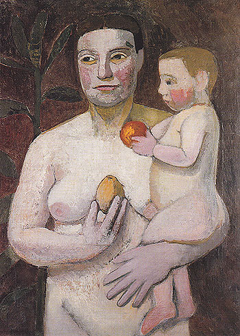 Mother with Baby on Her Arm 1906 - Paula Modersohn-Becker reproduction oil painting