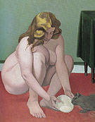 Crouching Woman Offering Milk to a Cat 1919 - Felix Vallotton reproduction oil painting