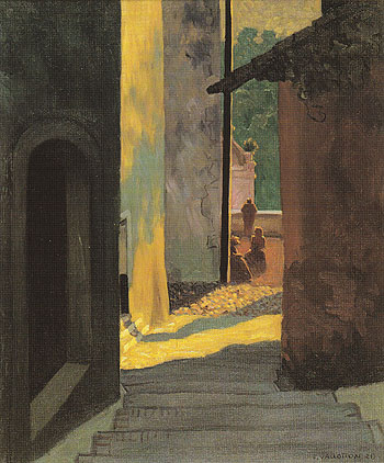 Old Street in Cagnes at Sunset 1920 - Felix Vallotton reproduction oil painting