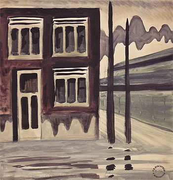 Corner House c1920 - Charles Burchfield reproduction oil painting