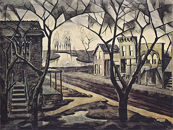 Spring Twilight 1920 - Charles Burchfield reproduction oil painting