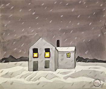 Its Snowing c1920 - Charles Burchfield reproduction oil painting