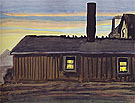 House in November Evening 1919 - Charles Burchfield reproduction oil painting