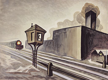 Gates Down 1920 - Charles Burchfield reproduction oil painting