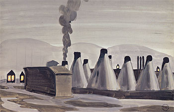 Industrial Kilns c1920 - Charles Burchfield reproduction oil painting