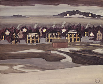 Village Light c1920 - Charles Burchfield reproduction oil painting