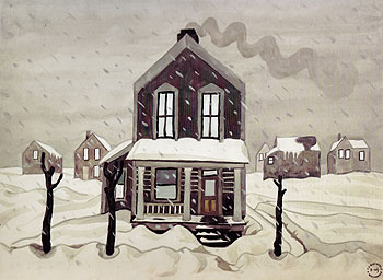 House in Snowfall c1920 - Charles Burchfield reproduction oil painting