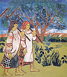 Peasant Women with Rakes 1907 - Natalia Gontcharova reproduction oil painting