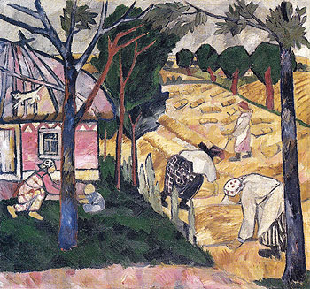 Getting in Wheat 1908 - Natalia Gontcharova reproduction oil painting