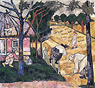 Getting in Wheat 1908 - Natalia Gontcharova reproduction oil painting