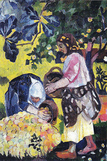 Picking Fruit Volet of a Polyptych 1908 B - Natalia Gontcharova reproduction oil painting