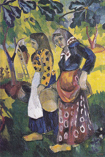 Picking Fruit Volet of a Polyptych 1908 C - Natalia Gontcharova reproduction oil painting