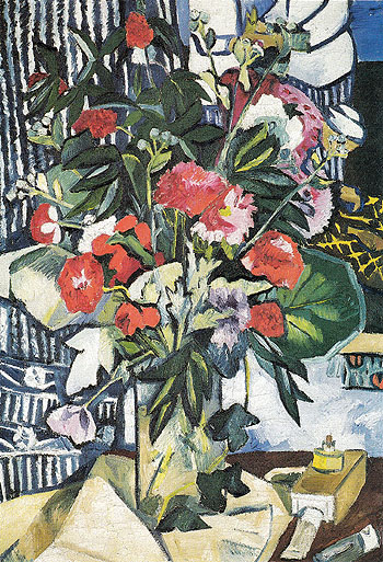Bouquet and Container of Paints 1909 - Natalia Gontcharova reproduction oil painting