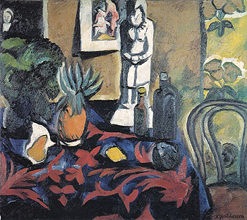 Still Life with a Pineapple c1908 - Natalia Gontcharova reproduction oil painting