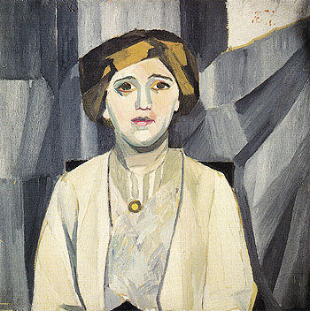 Portrait of Anna Zelmanova c1909 - Natalia Gontcharova reproduction oil painting