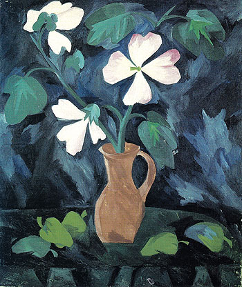 Hollyhocks 1909 - Natalia Gontcharova reproduction oil painting