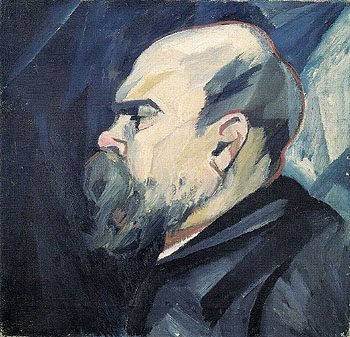 Portrait of Paul Verlaine c1909 - Natalia Gontcharova reproduction oil painting