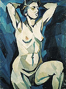 Artists Model on the Blue Background c1909 - Natalia Gontcharova