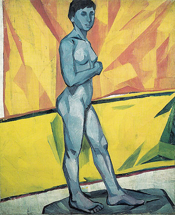 Artists Model on the Yellow Background c1909 - Natalia Gontcharova reproduction oil painting