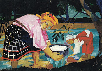 Peasant Women 1910 - Natalia Gontcharova reproduction oil painting