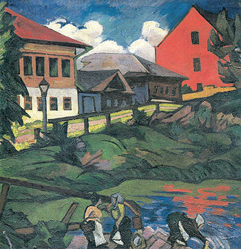 Provincial Landscape c1908 - Natalia Gontcharova reproduction oil painting