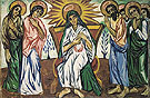 Mother of God Enthroned and Bystanders c1909 - Natalia Gontcharova reproduction oil painting