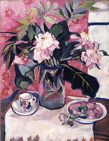Still Life with Peonies 1910 - Natalia Gontcharova reproduction oil painting