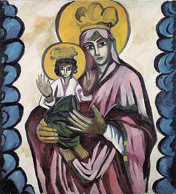 Mother of God With Ornamental Design c1910 - Natalia Gontcharova reproduction oil painting