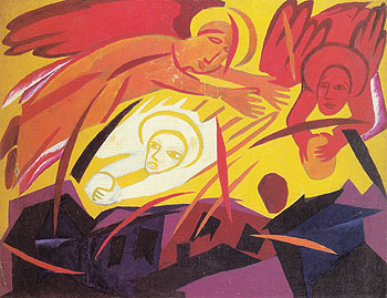 Angels Stoning a City 1911 - Natalia Gontcharova reproduction oil painting