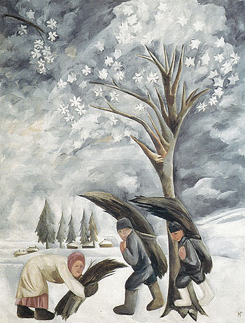 Winter Collecting Brushwood 1911 - Natalia Gontcharova reproduction oil painting