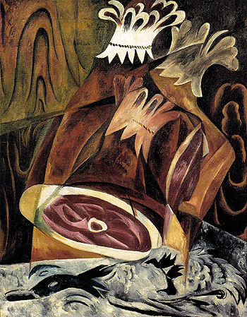 Still Life with Ham and Duck 1912 - Natalia Gontcharova reproduction oil painting
